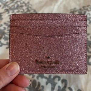 Pink glitter Kate Spade card holder